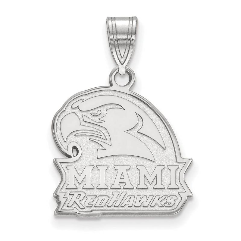 10k White Gold Miami U Medium Pendant